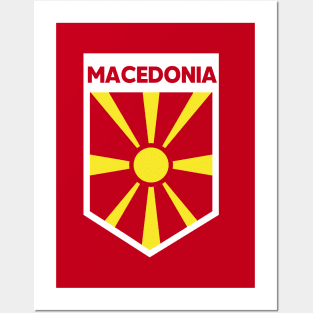 North Macedonia Flag Emblem Posters and Art